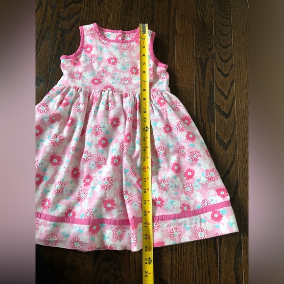 Lilly Pulitzer Girls 5 Pink Floral Textured A-Line Dress w/Lined Ruffled Skirt - Picture 8 of 12